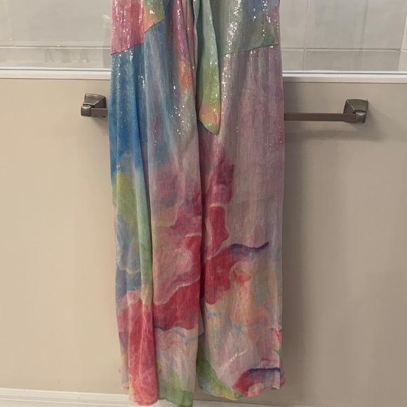 HUTCH BRAND Colorful Maxi Dress W/ Tie Front and Long Middle Slit Size S - Picture 6 of 8